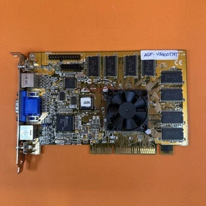 Vintage Asus V3400TNT Nvidia Riva TNT Chipset AGP Video Card - Working - Picture 1 of 3