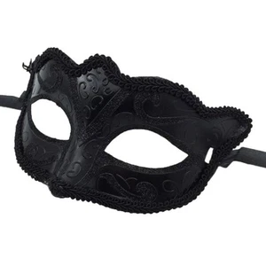 1pc Women Mens Masquerade Ball Mask  Party Eye Mask Black - Picture 1 of 3