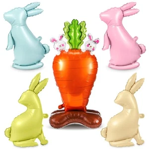 5 Pcs Giant 4d Easter Balloon Easter Bunny Decoration Inflatable Foil Balloon... - Picture 1 of 7