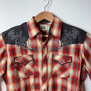 Ely Cattleman Shirt Mens XL Extra Large Western Pearl-Snap Rodeo Cowboy - Picture 1 of 13