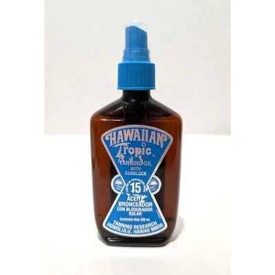 Aceite bronceador Hawaiian Tropic de colección FPS 15 spray 6,75 fl oz completo RARO Foto 1 de 4