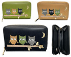 Ladies Purse, Medium Size Purses with Card and Coin Slots, Featuring Owls-Birds