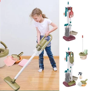 Childrens Kids Cleaning Sweeping Play Set Mop Broom Brush Dustpan Childs Toys - Picture 1 of 10