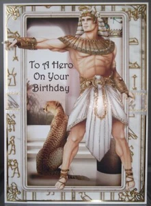 HANDMADE PERSONALISED MALE MENS BIRTHDAY CARD WITH A EGYPTIAN GOD DESIGN - Picture 1 of 2