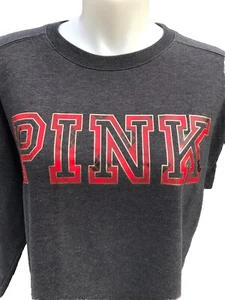 VS PINK VTG Y2K Pullover Hoodie SWEATSHIRT LOGO Large Victoria Secret Red Plaid - Picture 1 of 24