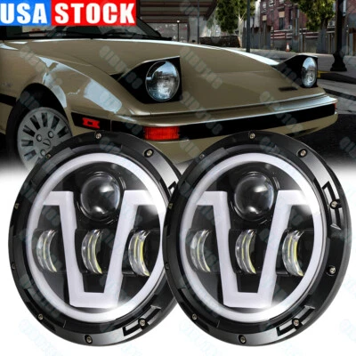 Faro redondo LED halo de 7 pulgadas DRL para Mazda RX-7 1979-1985 haz alto/bajo más nuevo Foto 1 de 4