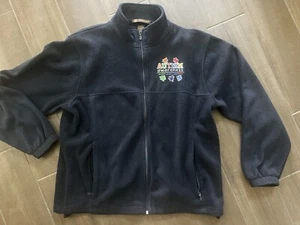 Autism Awareness EUC Fleece Jacket Harriton Brand Size M Medium Navy Blue - Picture 1 of 4