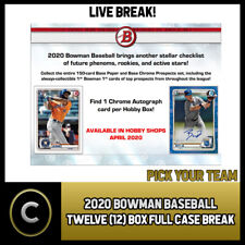 2020 Caja de béisbol 12 BOWMAN (Completo Funda) romper #A862 - Elige Tu Equipo