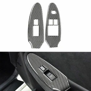 Cubierta de botón de interruptor de ventana de puerta de fibra de carbono apta para Nissan 370Z 2009-20 - Imagen 1 de 7