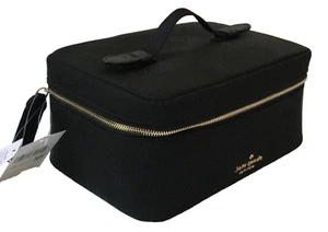 Kate Spade Chelsea Travel Cosmetic Case Makeup Black NWT - Picture 1 of 9