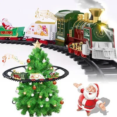 TERRAMUS Christmas Train Set Track Musical Sound Lights Around Tree Decorate Santa