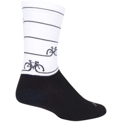 Calcetines - SockGuy - Cyclepath Blanco L/XL 6" Crew Ciclismo/Correr NUEVO Foto 1 de 3