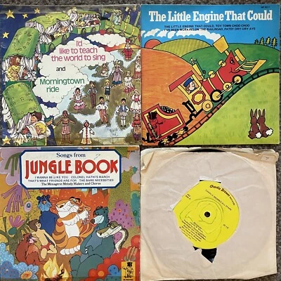 80s Children Show Vinyl X4 Jungle Book Charlie Brown Little Engine World To Sing - Image 1 of 3
