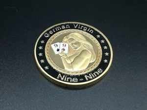 Golden The German Virgin Nine Nine Casino Poker Card Guard Cover Protector - Picture 1 of 3