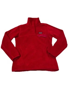 Patagonia Women’s Re Tool Fleece Snap T Pullover Red M Polartec Thermal Gorpcore - Picture 1 of 10