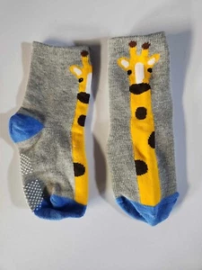 Cartoon Giraffe Print Kids Socks, 5-7 Years Old- 1 Pair - Picture 1 of 1