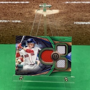 009 Relic, 2018 Topps Tribute Triple Relic, Green, Mookie Betts, TTR-BB, 38/99