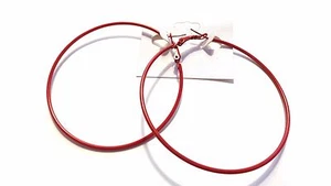 2.75 INCH HOOP EARRINGS SIMPLE THIN HOOP EARRINGS ASSORTED COLOR HOOPS - Picture 1 of 16