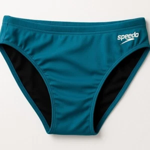 Speedo Mens Eco Endurance Swim Brief 32 Teal Blue Sustainable Fabric - Picture 1 of 9