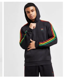 ADIDAS ORIGINALS 3 STRIPES RASTA HOODIE BNWT SIZE S,M,L,XL,XXL LAST 5 RARE - Picture 1 of 2