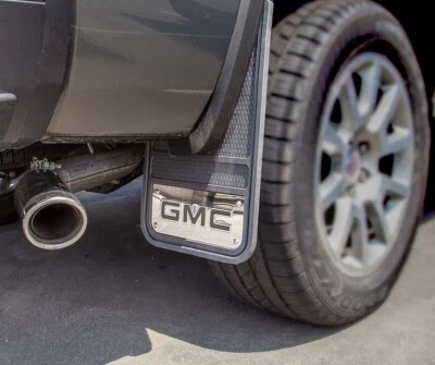 Par de protectores contra salpicaduras de guardabarros de alta resistencia con logotipo de camioneta GMC 12"x 23" Foto 1 de 4