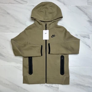 Nike Kids Sportswear Tech Fleece 'Neutral Olive' Full-Zip Hoodie FD3285-276 - Picture 1 of 11