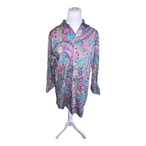 Lauren by Ralph Lauren paisley pink Multicolor sleepshirt size Small - Picture 1 of 9