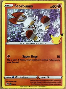 Scorbunny 16/25 Holo - Promoción del 25 aniversario de McDonald's - jcc Pokémon - Casi nuevo - Imagen 1 de 1