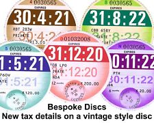 Vintage 1980s Style Car Tax Disc / MOT Reminder Reproduction Replica Bespoke