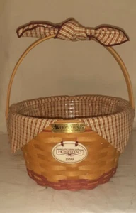 Herbst Longaberger 1999 Collectors Club Korb Liner Thanksgiving orange kariert - Bild 1 von 3