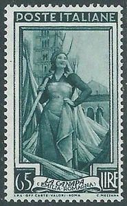 1955-57 ITALIA LAVORO STELLE 65 LIRE MNH ** - RC21-7 - Picture 1 of 1