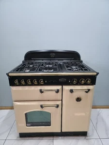 RANGEMASTER CLASSIC 90CM DUAL FUEL RANGE COOKER IN CREAM AND BRASS. Ref--ED242 - Picture 1 of 11