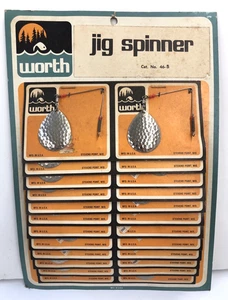 1970's Worth Jig Spinner Fishing Lure Store Display Card Old Fishing Lures - Picture 1 of 2