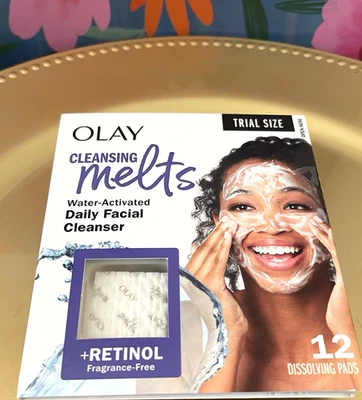 Olay Cleansing Melts + Limpiador Facial Diario Retinol NUEVO + PAQUETE DE 3 SELLADO (36 EN TOTAL) Foto 1 de 4