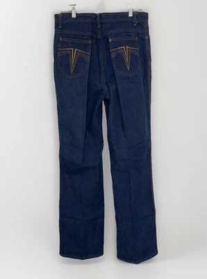 Винтажные женские джинсы Sears, 70-х высокая талия прямые штанины джинсовой ткани размер 16, отличное! - Изображение 1 из 4