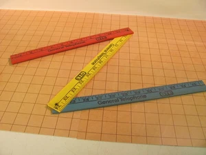 Tri-Fold Folding Advertising Wooden Ruler 36" GTE General Telephone Vintage - Picture 1 of 6