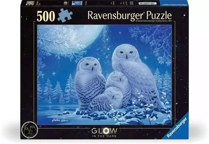 4005555004790 Puzzle 500 elementów. Świecące con ciemności. Sowy Ravensburger Foto 1 de 1