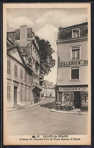 CPA Salies-de-Béarn, Avenue du Docteur Foix et Place Jeanne d´Albert - Picture 1 of 2