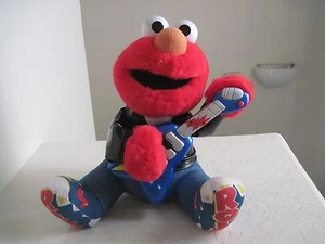 Tyco Sesame Street ROCK & ROLL ELMO 12" SINGING Plush Stuffed Animal GUITAR - Picture 1 of 6