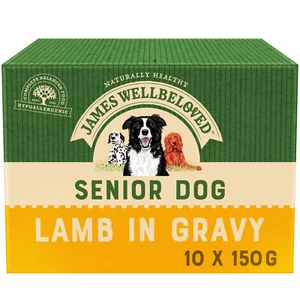 James Wellbeloved Senior Bolsa de comida húmeda hipoalergénica para perros cordero y arroz Paquete de 10 - Imagen 1 de 4