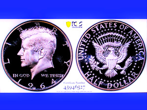1964 KENNEDY HALF PF68+ DEEP CAMEO 1 OF 5 COINS GRADED IN 68+ PCGS GOLD SHIELD