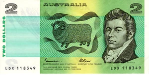 1985 Australia Johnston/Fraser $2 Decimal Banknote - Foto 1 di 2
