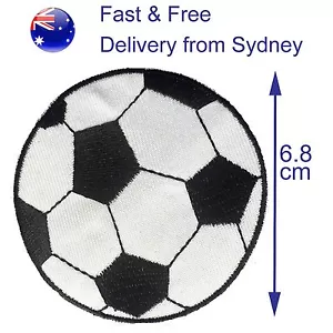 Soccer ball iron on patch - large football sport fc transfer iron-on patches - Picture 1 of 3
