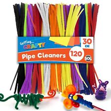 120pk Long Pipe Cleaners for Craft | 30cm x 4mm Cleaner in Assorted... 