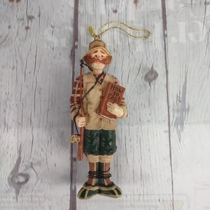 KURT ADLER FISHERMAN ORNAMENT "HOW TO CAST" ENCHANTED FOREST Fishing Christmas - Picture 1 of 6