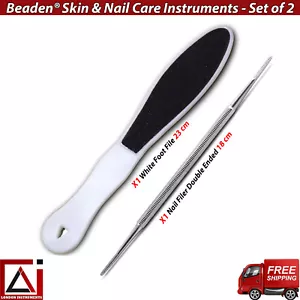 Beaden® Professional Exclusive Black Nail File & Nail Filer Double End Set of 2 - Picture 1 of 5