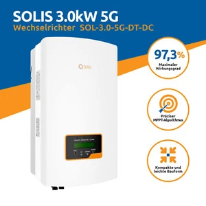 AUSVERKAUF! Solis 3,0kW 2MPPT 1ph DC Wechselrichter Solaranlage SOL-3.0-5G-DT-DC - Bild 1 von 2