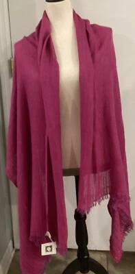 Lenço feminino Anne Klein cobertor envoltório tamanho único malha fúcsia mistura de poliéster NOVO - Imagem 1 de 4