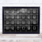 Geometry Shapes Windows Facade Wall Grid Window Black & White Symmetry Print
