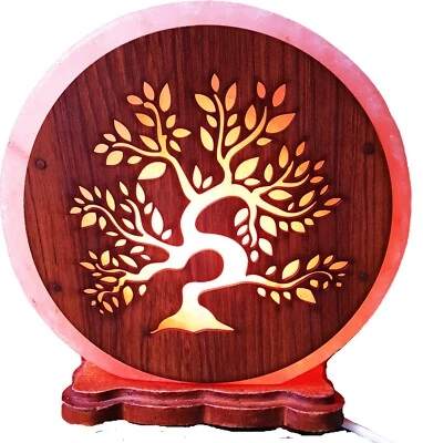 Lampada di sale rosa Albero della Vita dell'Himalaya con certificato di garanzia - Immagine 1 di 4